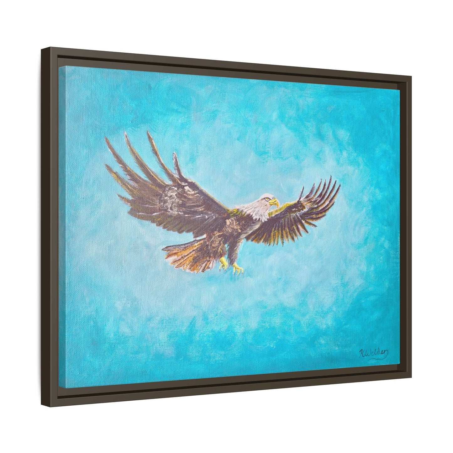 'Provisional Eagle', Canvas Print with floating frame, Acrylic Painting by Kerri Welden