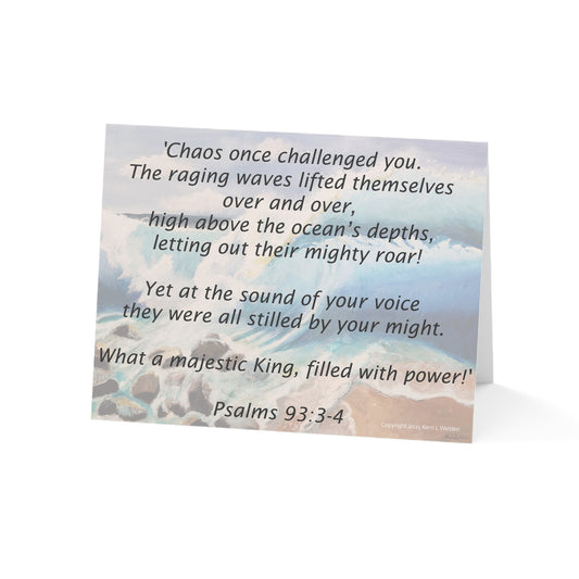 Greeting Cards Psalms 93:3-4 Acrylic Painting Ocean Wave