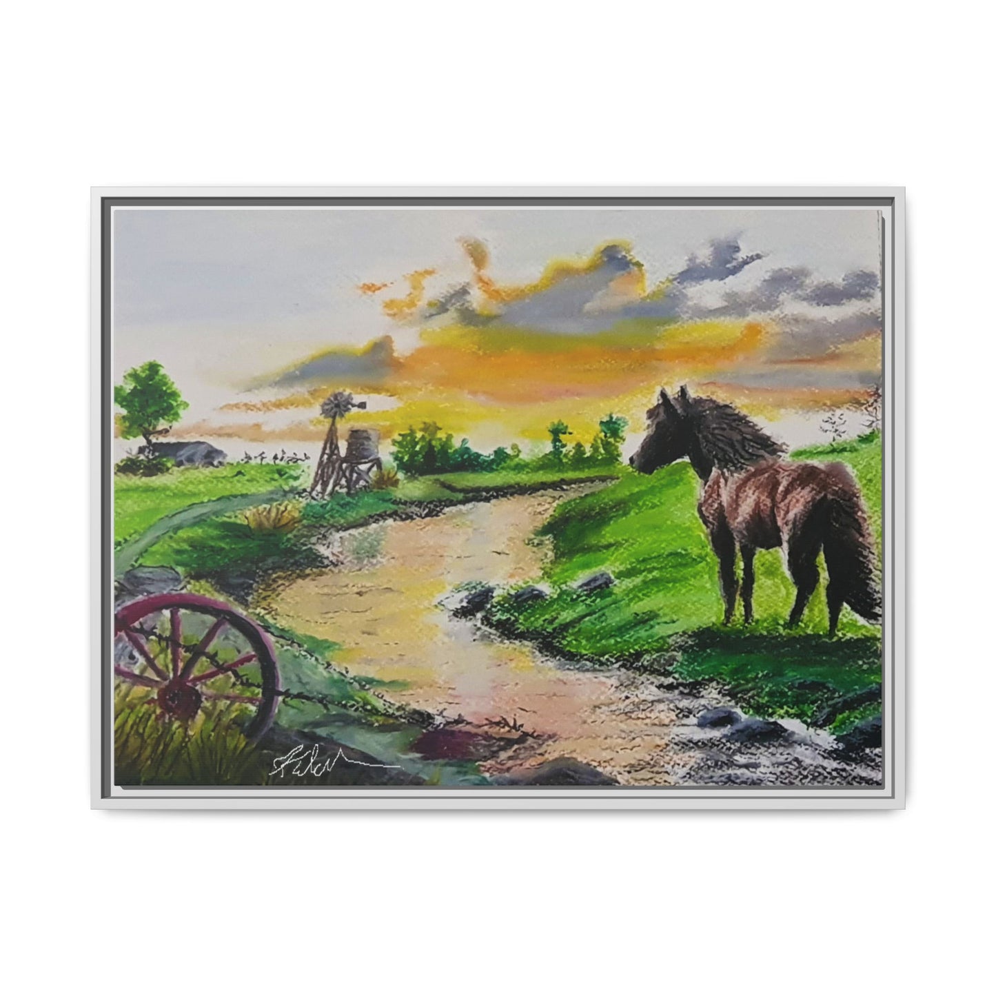 'Country Peace' Oil Pastel Print by Kerri Welden