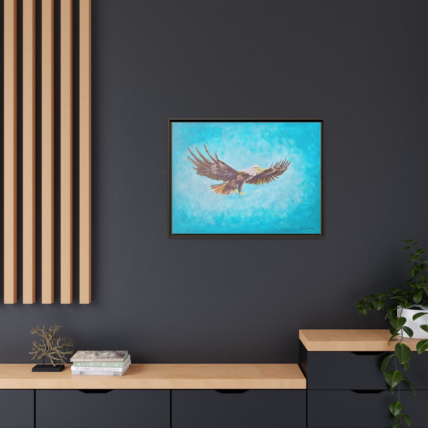 'Provisional Eagle', Canvas Print with floating frame, Acrylic Painting by Kerri Welden