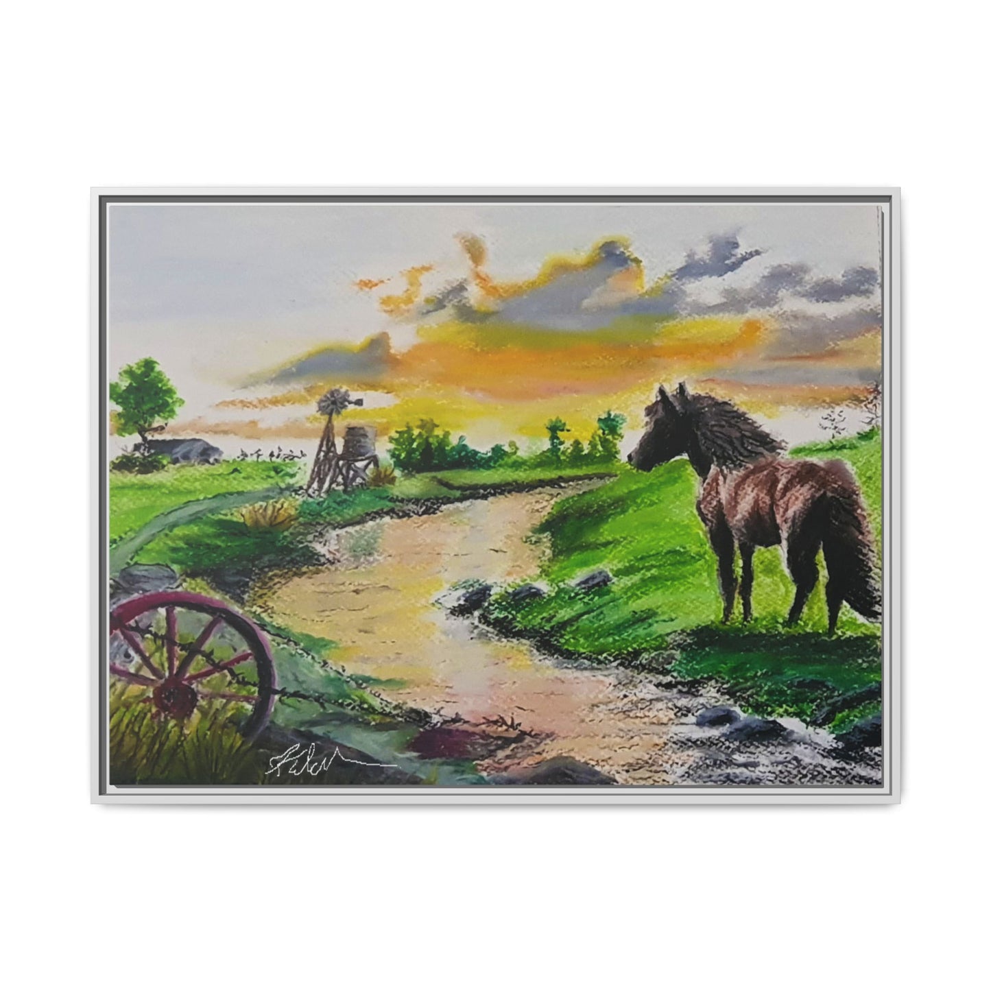 'Country Peace' Oil Pastel Print by Kerri Welden