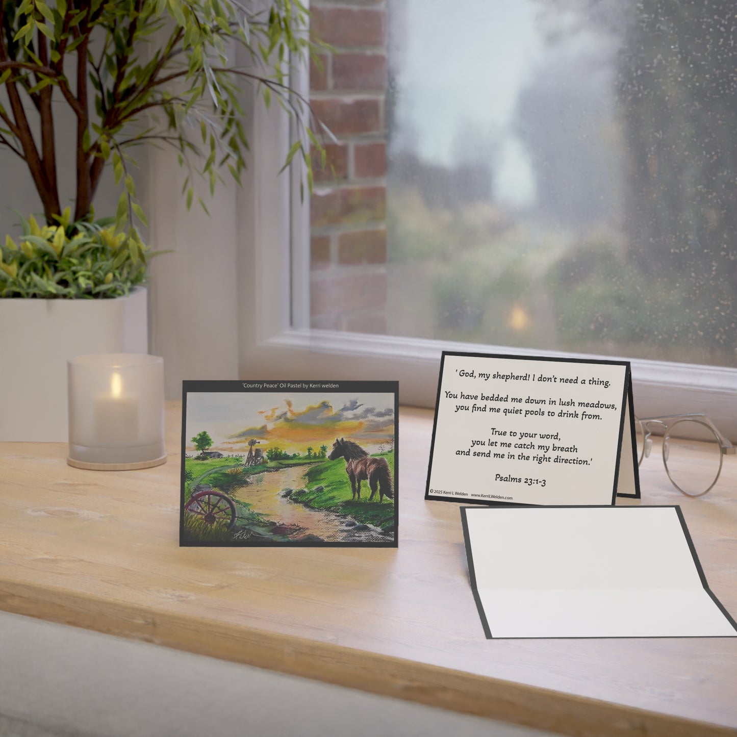 Country Peace Psalms 23:1-3 Greeting Cards