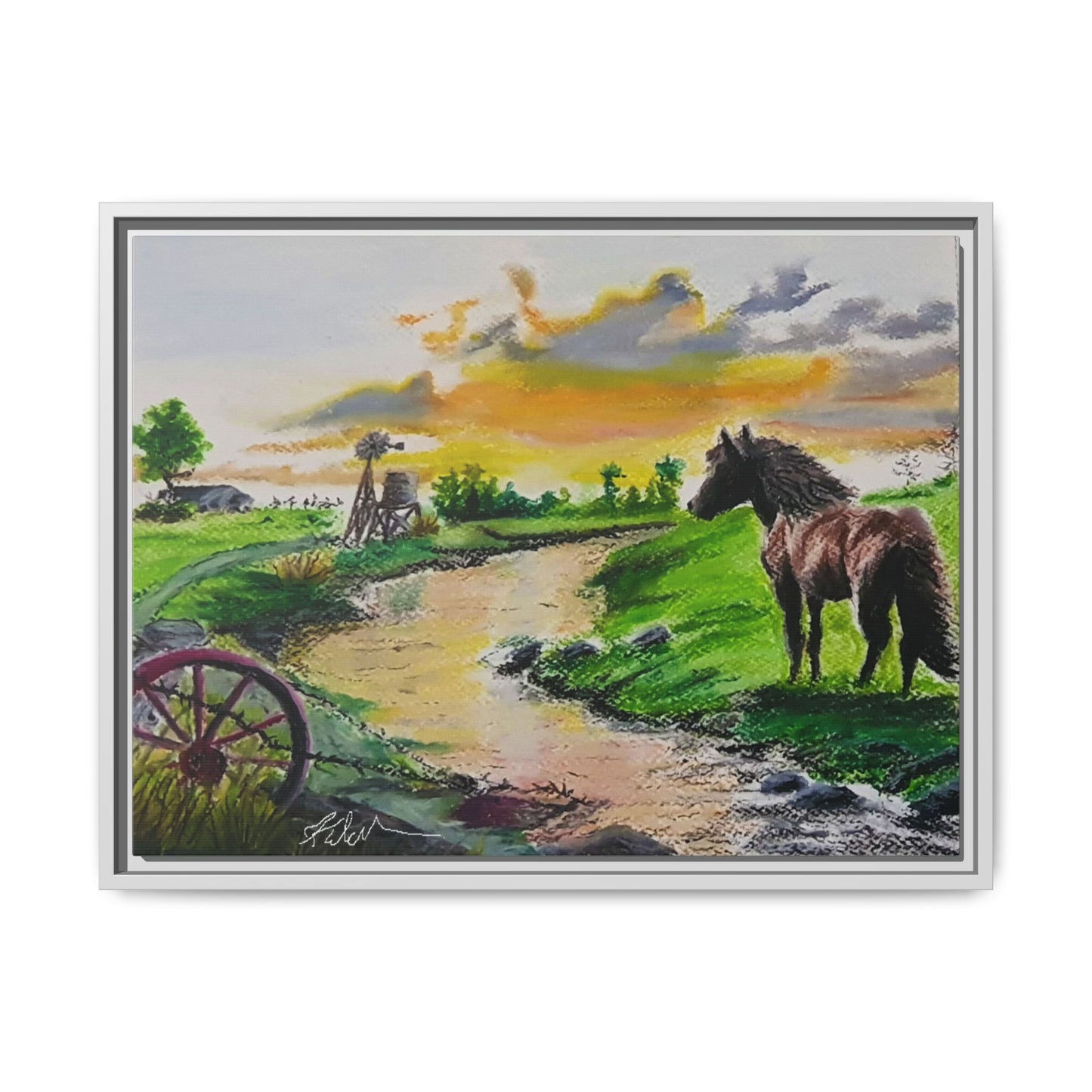 'Country Peace' Oil Pastel Print by Kerri Welden