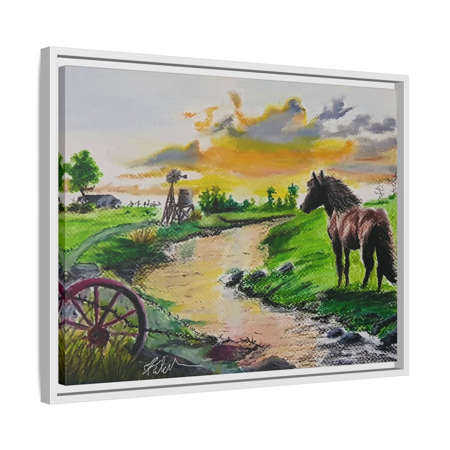 'Country Peace' Oil Pastel Print by Kerri Welden