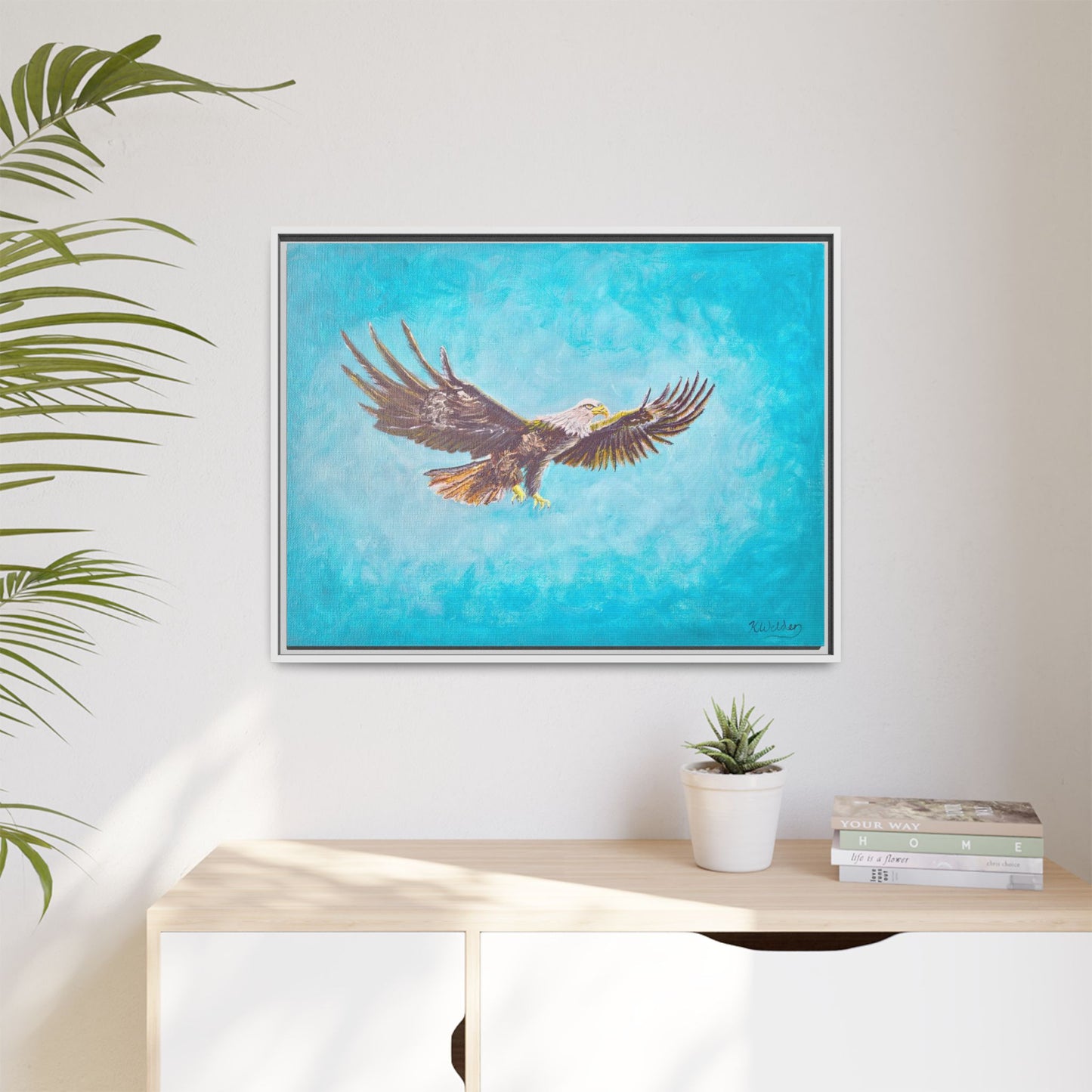 'Provisional Eagle', Canvas Print with floating frame, Acrylic Painting by Kerri Welden