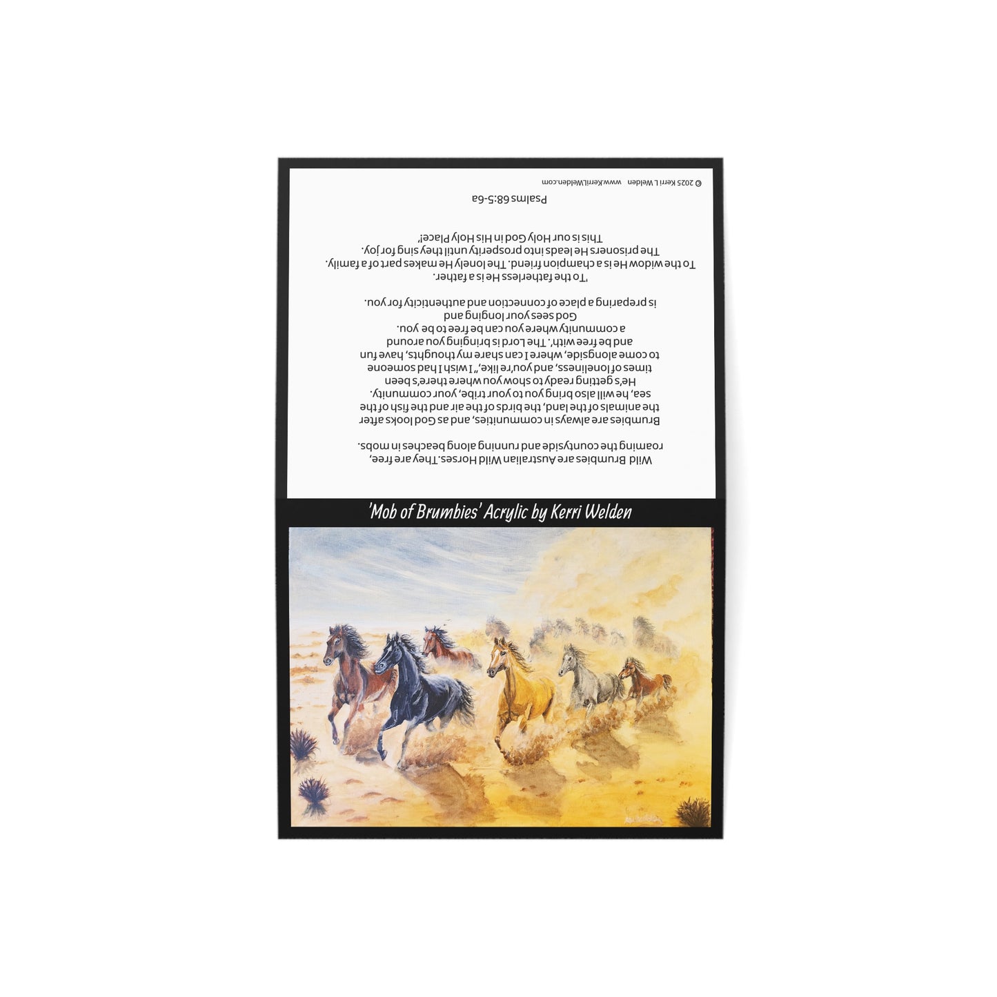 'Mob of Brumbies' Psalms 68:5-6a Greeting Cards